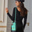 For Samsung Galaxy S25+ Case Zipper Wallet Leather+TPU Phone Cover with Strap - Mint Green - 7