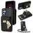 For Samsung Galaxy S24 FE Case Leather + TPU Phone Cover with Card Bag, Shoulder Strap - Black - 1