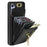 For Samsung Galaxy S24 FE Case Leather + TPU Phone Cover with Card Bag, Shoulder Strap - Black - 4