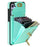 For Samsung Galaxy S25+ Case Leather + TPU Phone Cover with Card Bag, Shoulder Strap - Green - 4