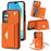 For Samsung Galaxy A16 4G / 5G Case Card Slots PU+TPU Cell Phone Cover with Long Strap - Orange - 1