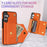 For Samsung Galaxy A16 4G / 5G Case Card Slots PU+TPU Cell Phone Cover with Long Strap - Orange - 5