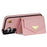 For Samsung Galaxy S25+ Case Card Slots PU+TPU Cell Phone Cover with Long Strap - Pink - 2