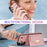 For Samsung Galaxy S25+ Case Card Slots PU+TPU Cell Phone Cover with Long Strap - Pink - 4