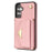For Samsung Galaxy S25+ Case Card Slots PU+TPU Cell Phone Cover with Long Strap - Pink - 7