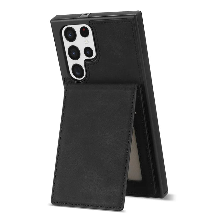 For Samsung Galaxy S25 Ultra Case RFID Blocking Card Slots TPU+PU Leather Phone Cover - Black - 2