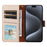 For iPhone 14 Pro Max Case RFID Blocking PU Leather Wallet Flip Phone Cover with Wrist Strap - Apricot - 2