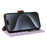 For iPhone 14 Pro Case RFID Blocking PU Leather Wallet Flip Phone Cover with Wrist Strap - Lavender Purple - 4