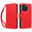 For iPhone 15 Pro Max Case RFID Blocking PU Leather Wallet Flip Phone Cover with Wrist Strap - Red - 1