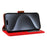 For iPhone 15 Pro Max Case RFID Blocking PU Leather Wallet Flip Phone Cover with Wrist Strap - Red - 4