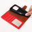 For iPhone 15 Pro Max Case RFID Blocking PU Leather Wallet Flip Phone Cover with Wrist Strap - Red - 5