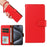 For iPhone 15 Pro Max Case RFID Blocking PU Leather Wallet Flip Phone Cover with Wrist Strap - Red - 6