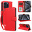For iPhone 15 Pro Max Case RFID Blocking PU Leather Wallet Flip Phone Cover with Wrist Strap - Red - 7