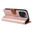 For iPhone 16 Pro Case RFID Blocking PU Leather Wallet Flip Phone Cover with Wrist Strap - Rose Gold - 3