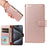 For iPhone 16 Pro Case RFID Blocking PU Leather Wallet Flip Phone Cover with Wrist Strap - Rose Gold - 6
