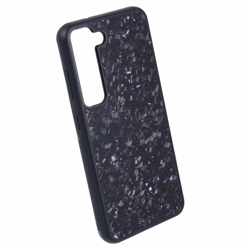 For Samsung Galaxy S23 Magnetic Case Forged Texture Aramid Fiber+TPU Anti-Slip Phone Cover - Purple - 3