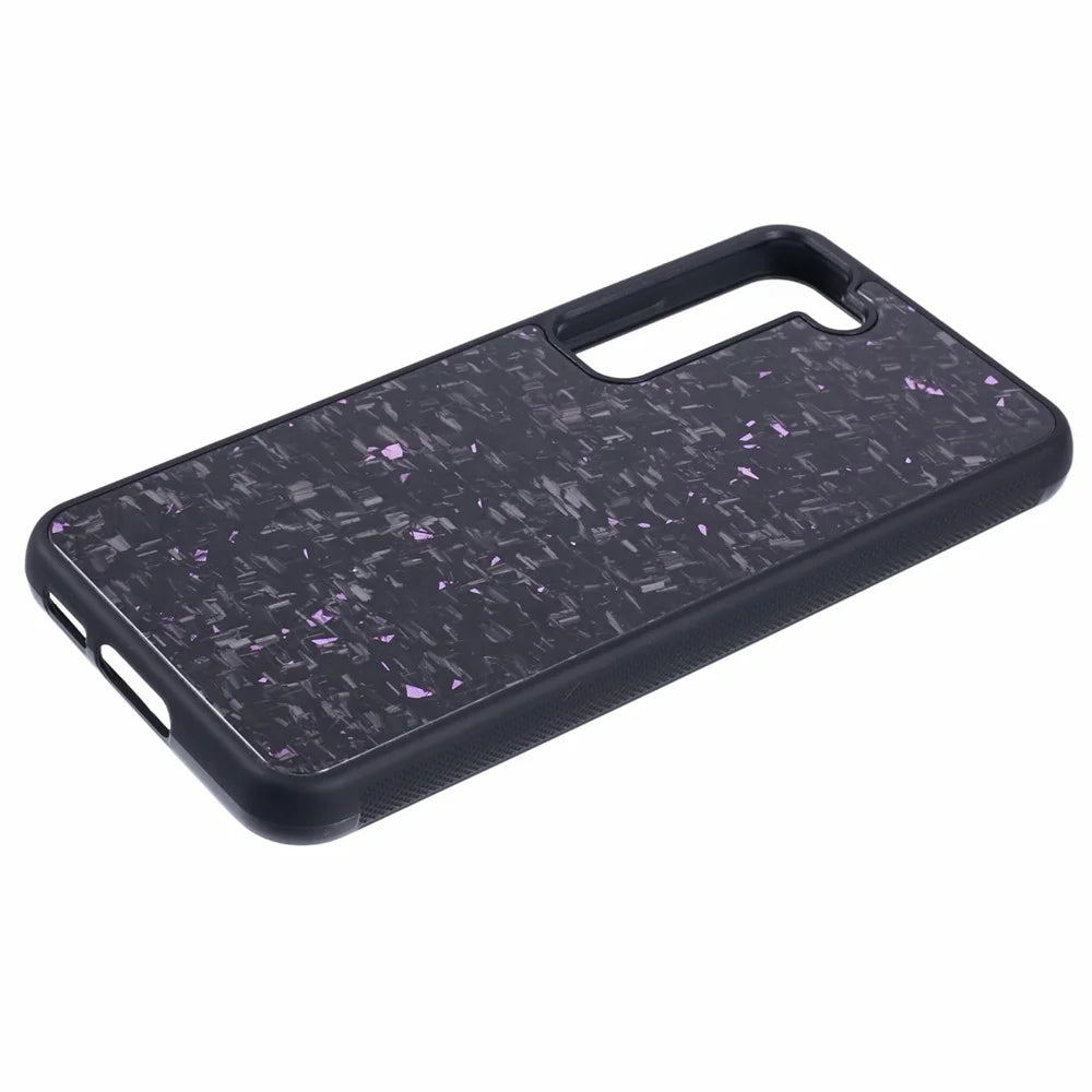 For Samsung Galaxy S23 Magnetic Case Forged Texture Aramid Fiber+TPU Anti-Slip Phone Cover - Purple - 4