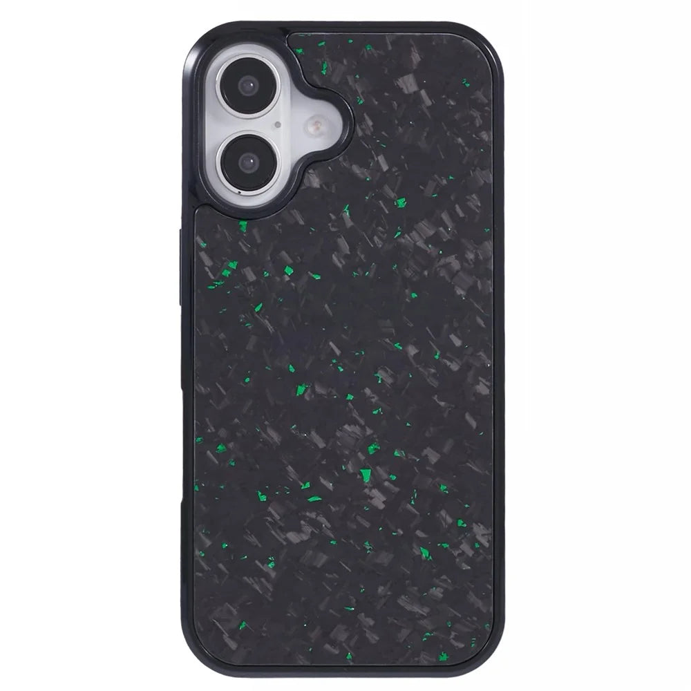 For iPhone 16 Magnetic Case Forged Texture Aramid Fiber+TPU Anti-Slip Phone Cover - Green - 3