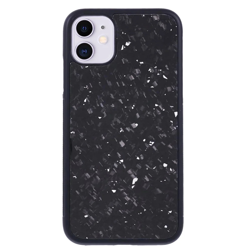 For iPhone 11 Magnetic Case Forged Texture Aramid Fiber+TPU Anti-Slip Phone Cover - Silver - 1