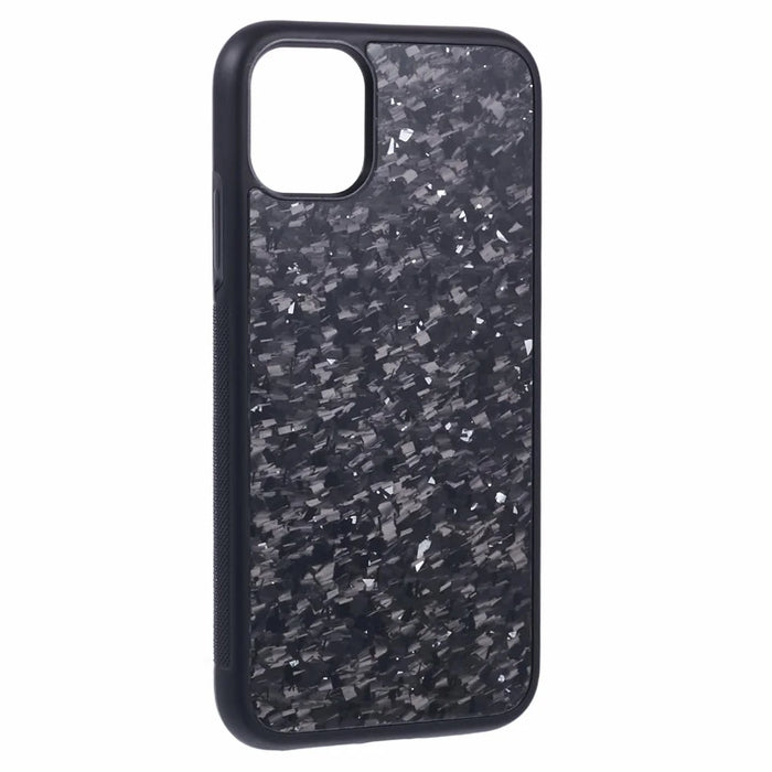 For iPhone 11 Magnetic Case Forged Texture Aramid Fiber+TPU Anti-Slip Phone Cover - Silver - 3