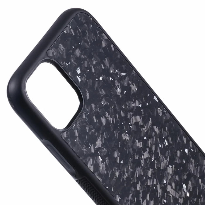 For iPhone 11 Magnetic Case Forged Texture Aramid Fiber+TPU Anti-Slip Phone Cover - Silver - 6