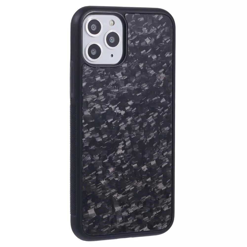 For iPhone 11 Pro Magnetic Case Forged Texture Aramid Fiber+TPU Anti-Slip Phone Cover - Black - 1