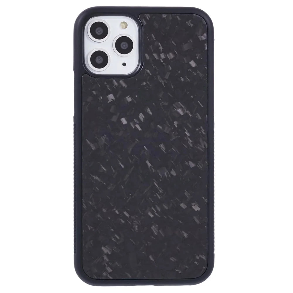 For iPhone 11 Pro Magnetic Case Forged Texture Aramid Fiber+TPU Anti-Slip Phone Cover - Black - 3