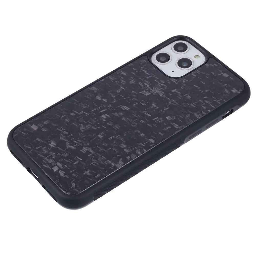 For iPhone 11 Pro Magnetic Case Forged Texture Aramid Fiber+TPU Anti-Slip Phone Cover - Black - 4