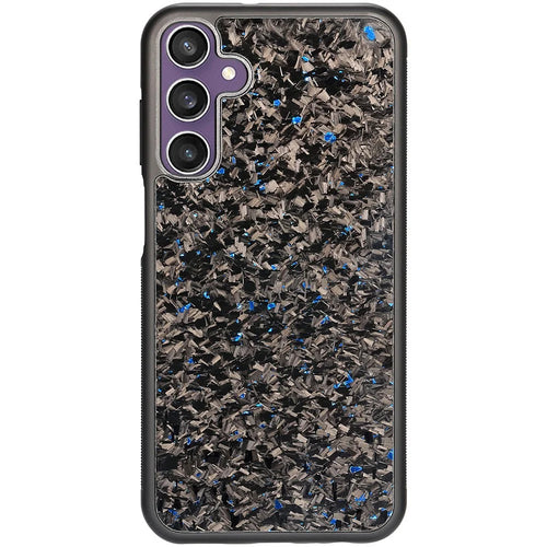 For Samsung Galaxy S23 FE Magnetic Case Forged Texture Aramid Fiber+TPU Anti-Slip Phone Cover - Blue - 1