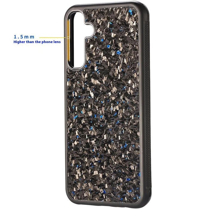For Samsung Galaxy S23 FE Magnetic Case Forged Texture Aramid Fiber+TPU Anti-Slip Phone Cover - Blue - 4