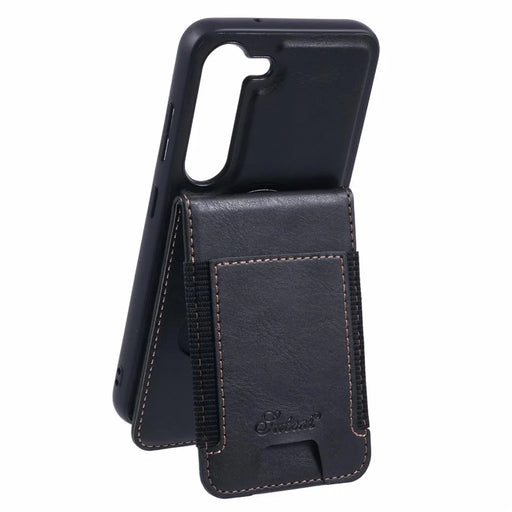 SUTENI H17 For Samsung Galaxy S23+ Magnetic Case Card Holder Kickstand Phone Cover - Black - 2