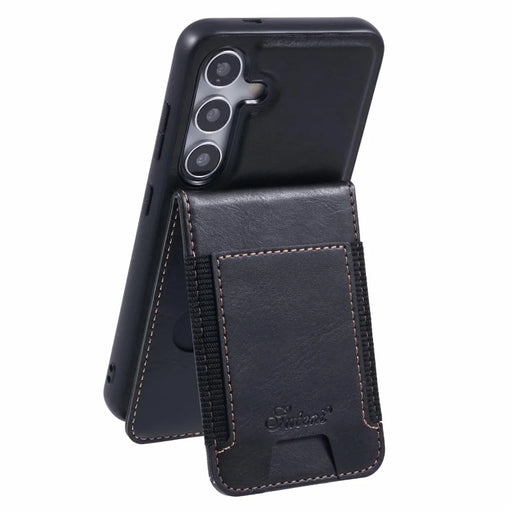 SUTENI H17 For Samsung Galaxy S24+ Magnetic Case Card Holder Kickstand Phone Cover - Black - 2