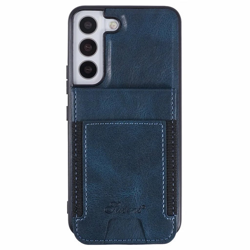 SUTENI H17 For Samsung Galaxy S22+ 5G Magnetic Case Card Slots Leather+TPU Kickstand Phone Cover - Khaki - 1