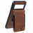 SUTENI H17 For Google Pixel 8a Magnetic Case Card Holder Kickstand Phone Cover - Brown - 2