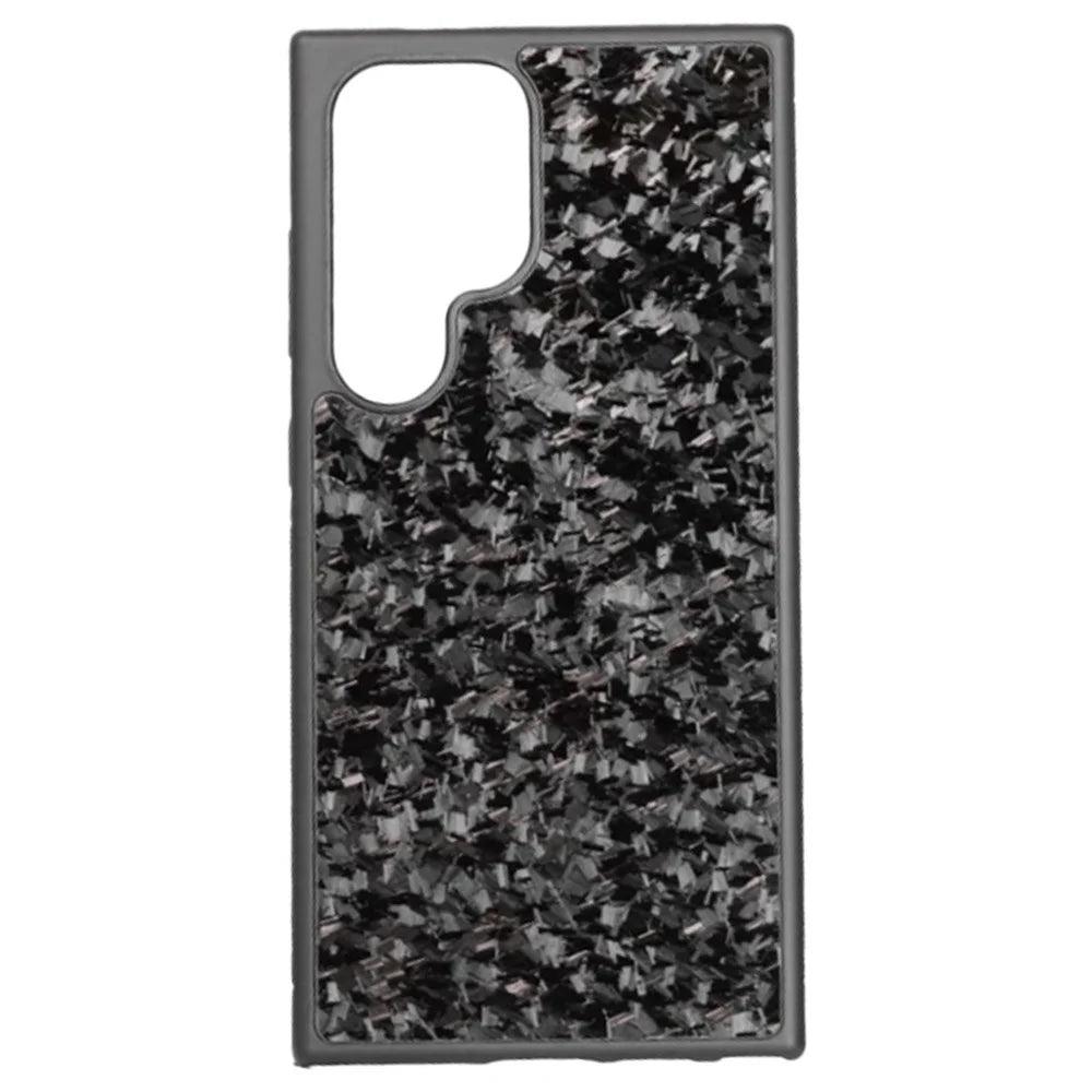 For Samsung Galaxy S24 Ultra Magnetic Case Forged Texture Aramid Fiber+TPU Anti-Slip Phone Cover - Black - 2