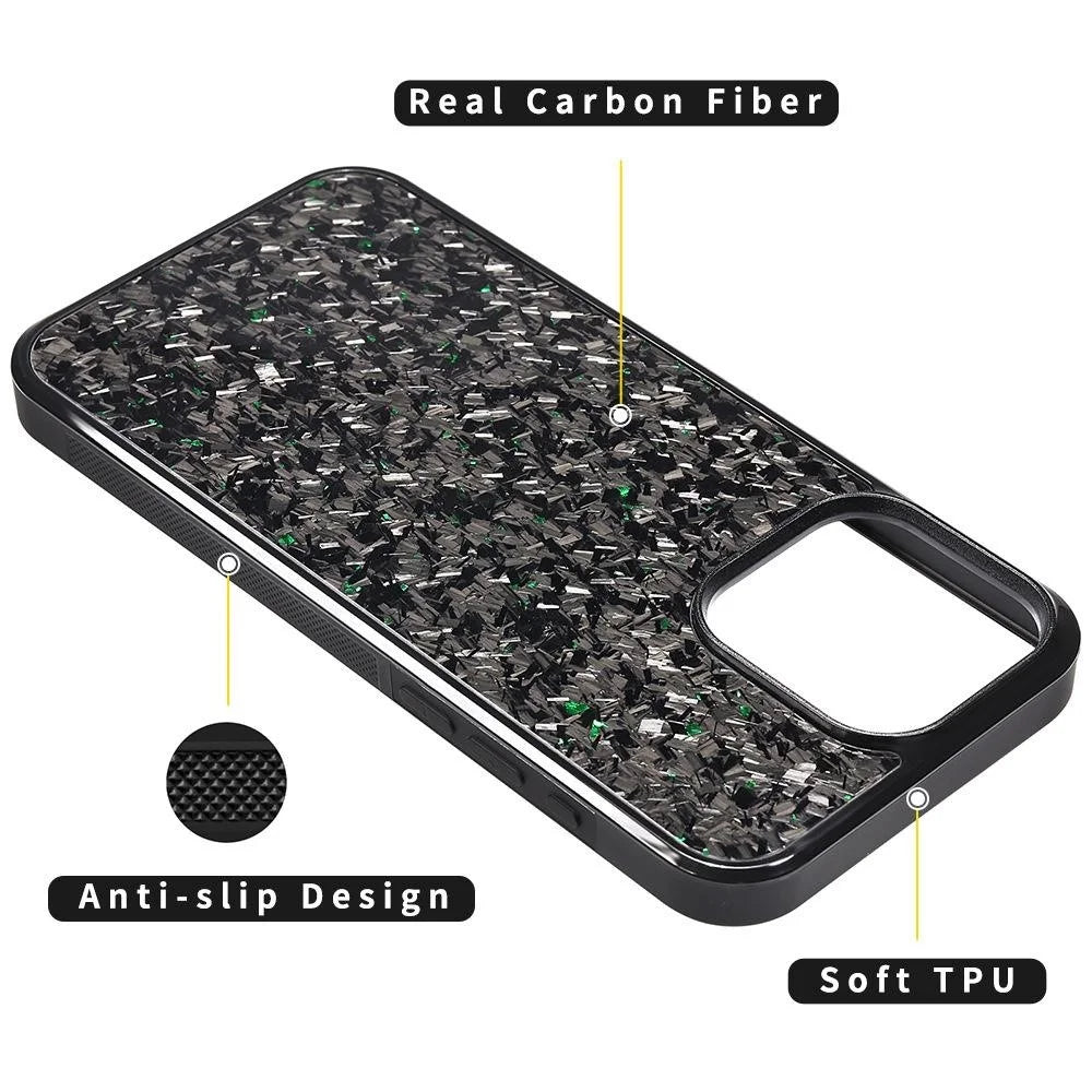 For iPhone 14 Pro Magnetic Case Forged Texture Aramid Fiber+TPU Anti-Slip Phone Cover - Green - 3