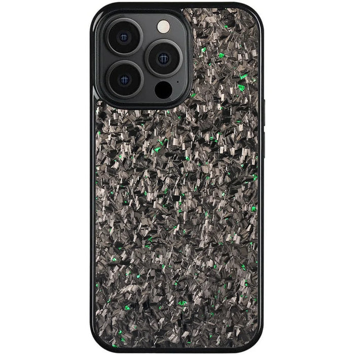 For iPhone 13 Pro Magnetic Case Forged Texture Aramid Fiber+TPU Anti-Slip Phone Cover - Green - 2