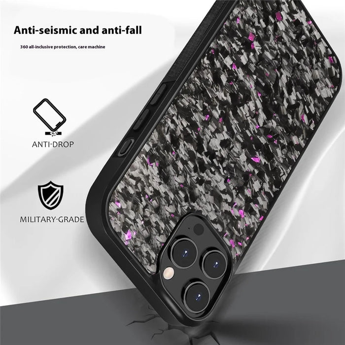 For iPhone 13 Pro Magnetic Case Forged Texture Aramid Fiber+TPU Anti-Slip Phone Cover - Green - 4