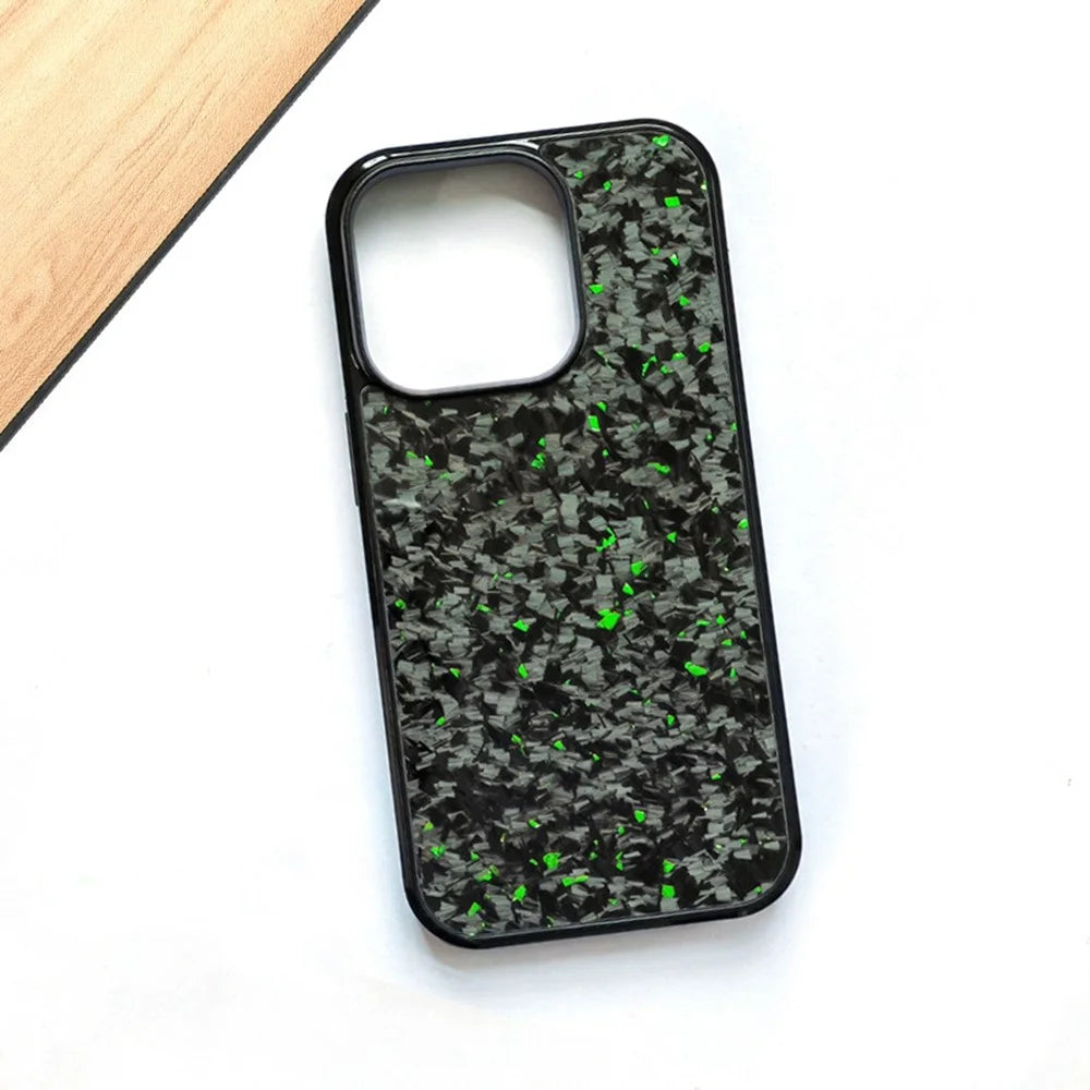 For iPhone 13 Pro Max Magnetic Case Forged Texture Aramid Fiber+TPU Anti-Slip Phone Cover - Green - 6