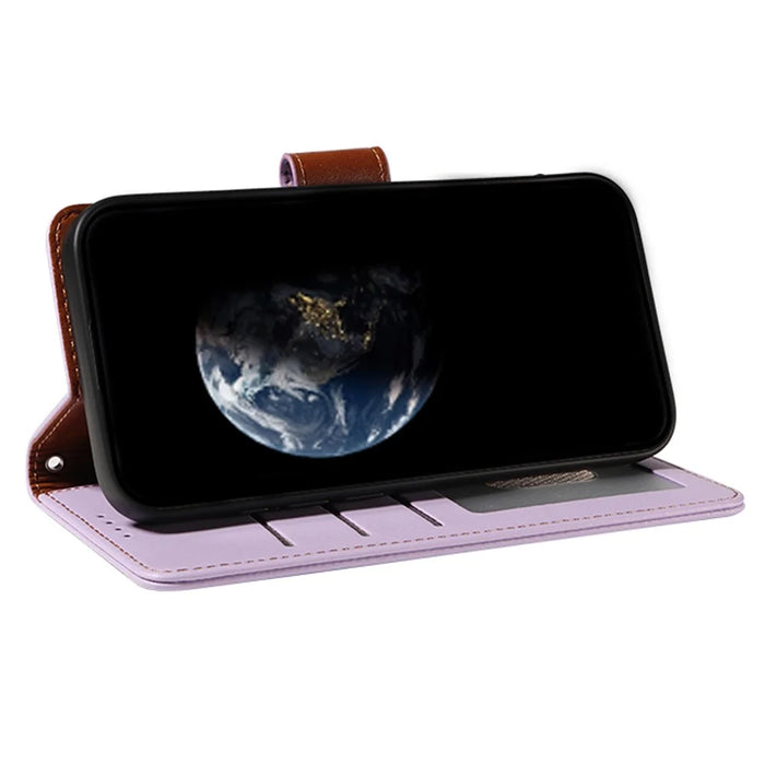 For Samsung Galaxy A16 4G / 5G Case RFID Blocking PU Leather Wallet Flip Phone Cover with Wrist Strap - Lavender Purple - 3
