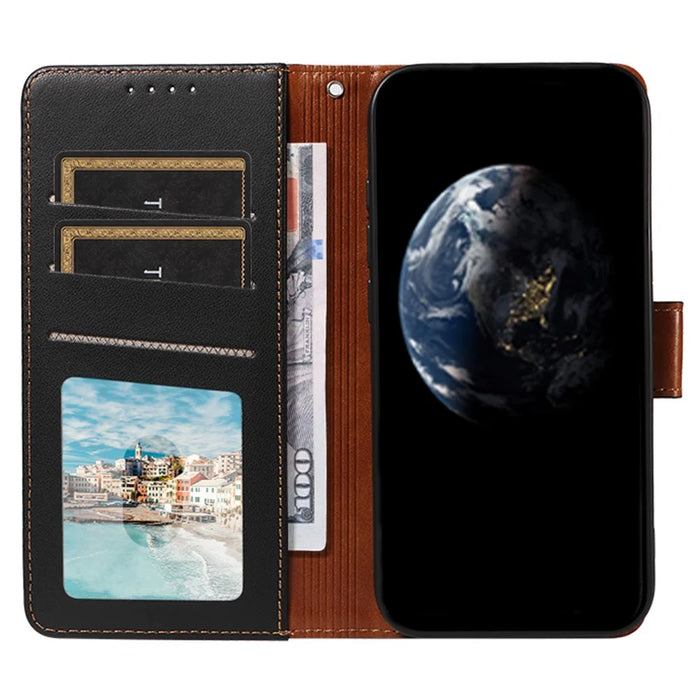 For Samsung Galaxy S24 Case RFID Blocking PU Leather Wallet Flip Phone Cover with Wrist Strap - Black - 2