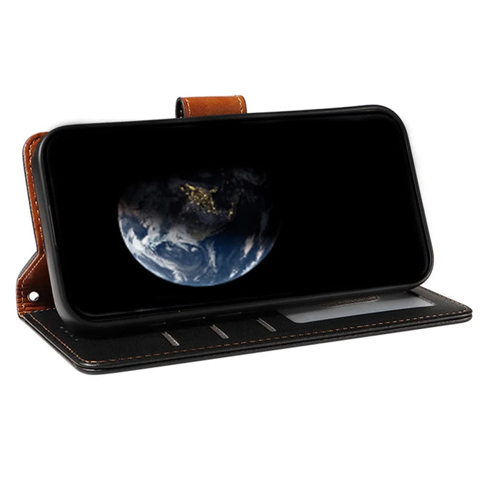 For Samsung Galaxy S24 Case RFID Blocking PU Leather Wallet Flip Phone Cover with Wrist Strap - Black - 3
