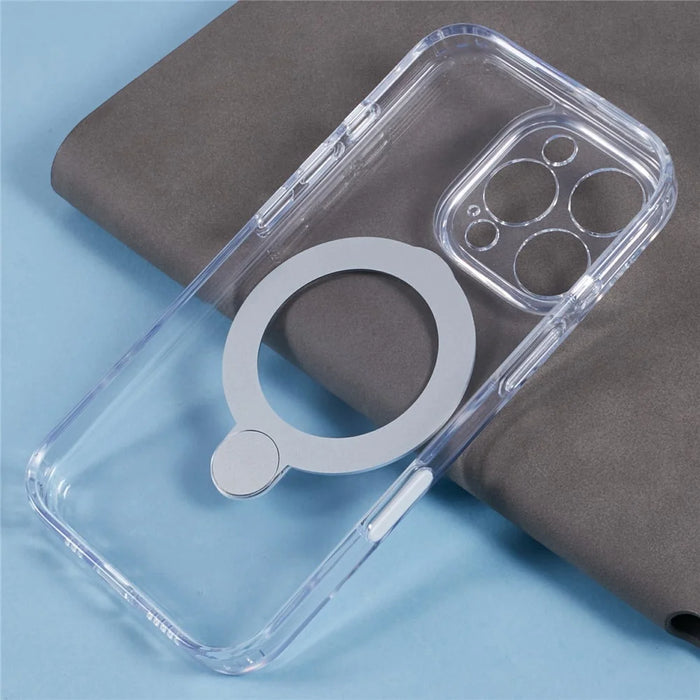 For iPhone 16 Pro Case Magnetic Kickstand PC+TPU Clear Phone Cover with Camera Control Button - 7
