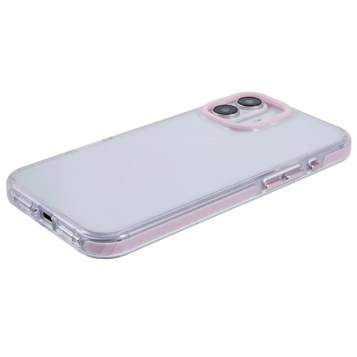 For iPhone 16 Clear Case TPU+PC Shockproof Phone Back Cover - Pink - 4