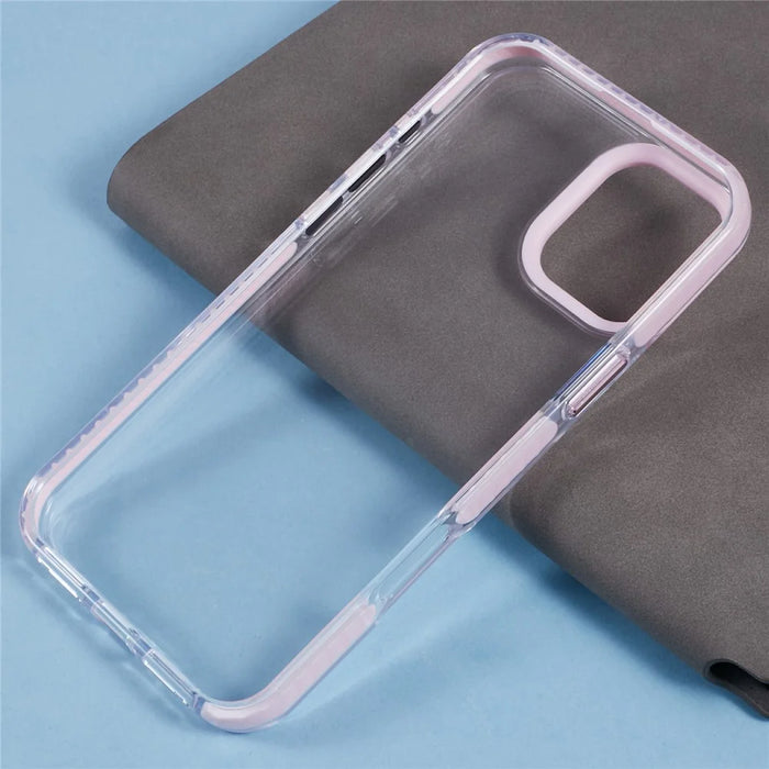 For iPhone 16 Clear Case TPU+PC Shockproof Phone Back Cover - Pink - 6