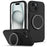 For iPhone 14 Case Compatible with MagSafe Rotating Metal Kickstand PC + Silicone Phone Cover - Black - 1