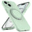 For iPhone 15 Case Compatible with MagSafe Rotating Metal Kickstand PC + Silicone Phone Cover - Light Green - 2