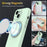 For iPhone 15 Case Compatible with MagSafe Rotating Metal Kickstand PC + Silicone Phone Cover - Light Green - 4