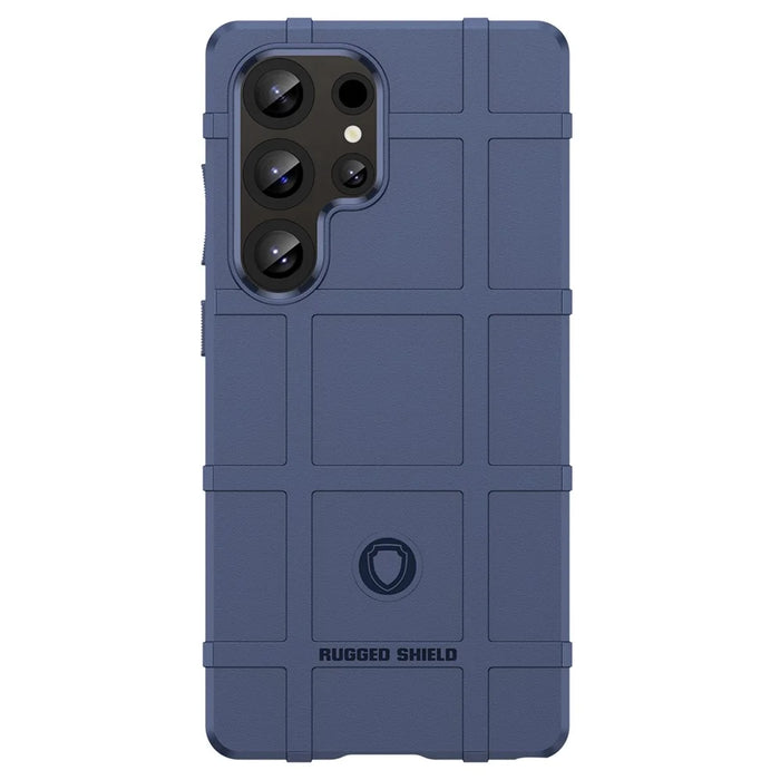 For Samsung Galaxy S25 Ultra Case Grid Design Soft TPU Scratch-Proof Phone Cover - Blue - 2