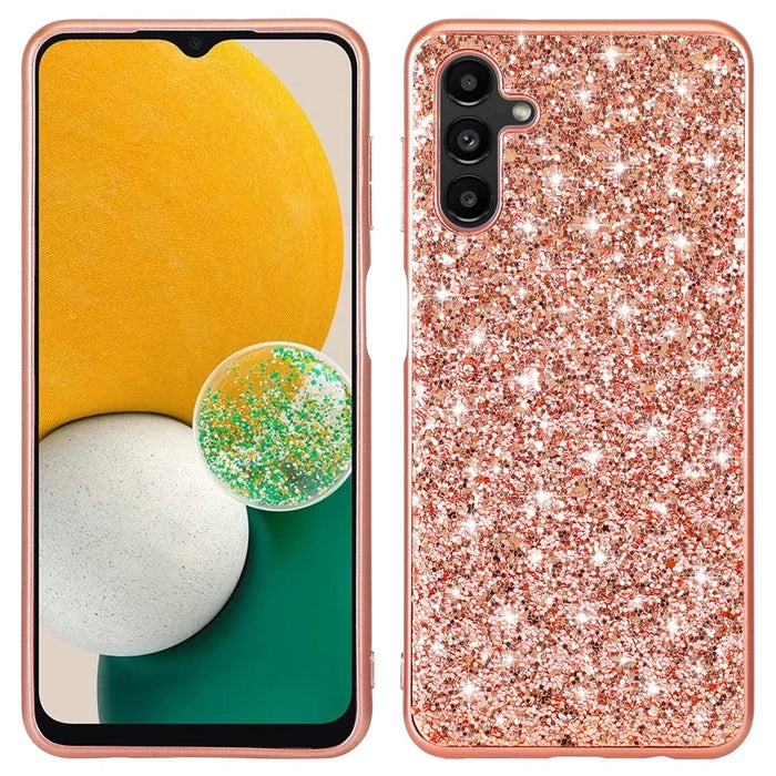 For Samsung Galaxy A16 5G / 4G Case TPU + PC Sparkling Glitter Phone Back Cover - Rose Gold - 1